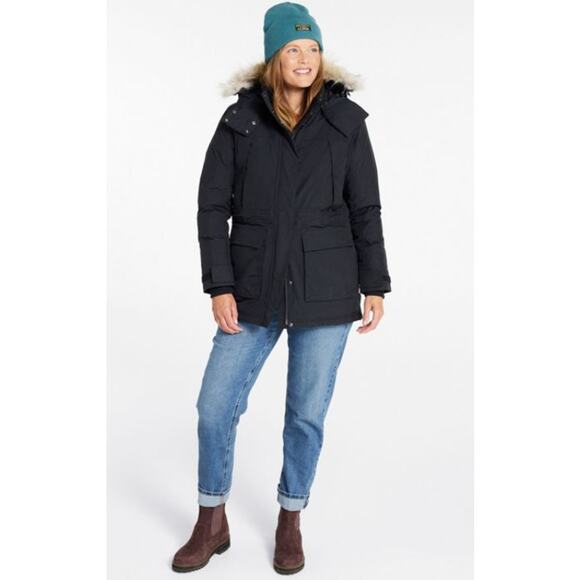 LL Bean Baxter State Parka Size XL Reg Goose Down Hooded Rugged Outdoor Blue - Picture 15 of 16